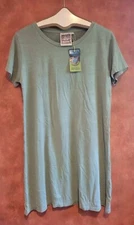 NWT Jungmaven Rae Line A-line Clay Green L Midi Tee Shirt  Dress Hemp Org Cotton