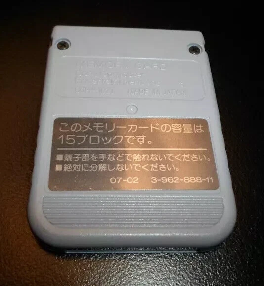 Memory Card PS1 PSX Originale Sony Playstation 1 MB Grigia Chiaro COLORE PSONE - Immagine 2 di 3