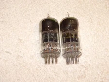 2 x 12AT7 Sylvania Tubes*Black Plates*D-Getter*Very Strong Testing*1950's*#6