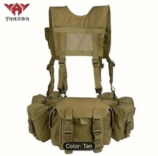 Yakeda 1000D Nylon Molle Vest Yakeda Load Bearing Gear Military LBE TAN COLOR