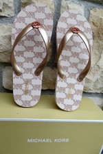 Michael Kors NIB MK Flip Flop PVC/MK Outline Print Soft Pink Multi-Choose Size