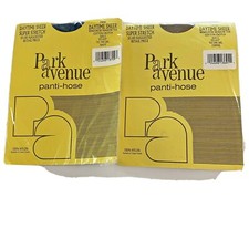 Park Avenue Panti Hose Lot Of Two Coffee Size C Daytime Sheer Vintage USA
