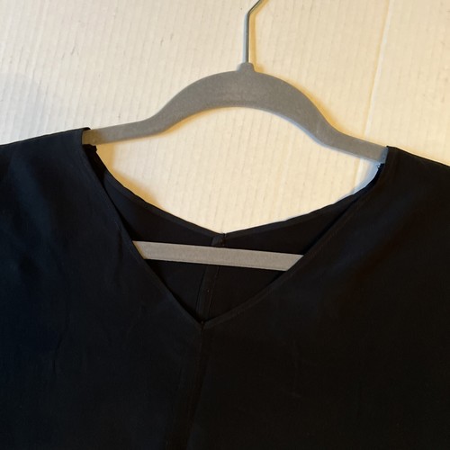 100% Silk 💖Sz M Black Shirt Blouse Tunic Womens 3/4 Sleeve💖 - Picture 9 of 9