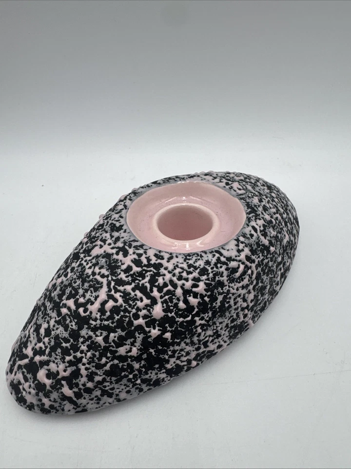 1950’s Vintage Kenwood by Shawnee "Confetti Splash" Pink Candle Holders - Image 2 of 4