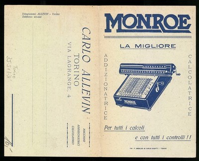 Klapp-AK Torino, Monroe, Reklame La Migliore Schreibmaschine 