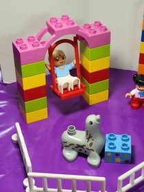 Lego Duplo Circus Lot 2000-13 Train Ringmaster Lion & Elephants Heads move Seal 