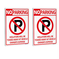 14 In. X 10 In. No Parking Sign - Violators Will Be Towed Away at Vehicle Owners