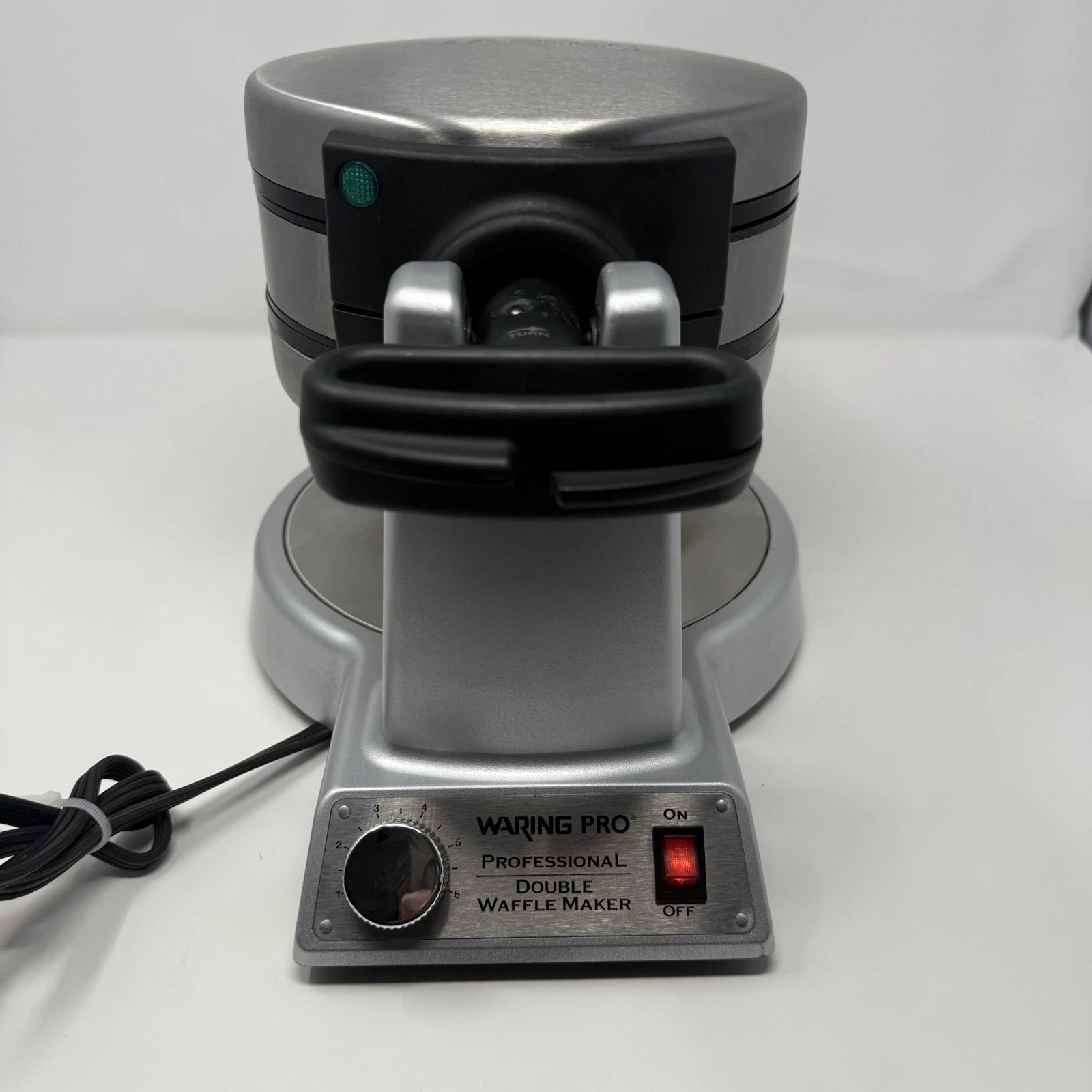 Waring Pro Double Waffle Maker Rotating Belgian WMK600 Stainless 1400W Tested