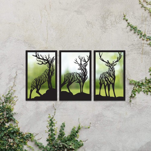 SunCatcher Garden Mirror Set 3 Stags - Picture 7 of 10
