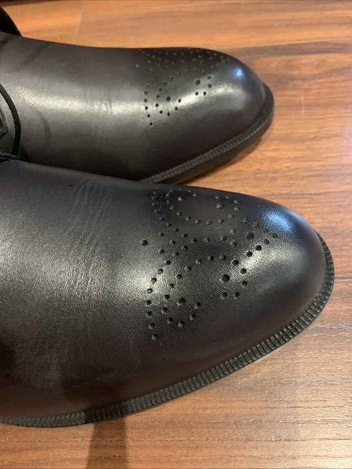 Hugo Boss -  Leather Shoes - Black - Men - Size :44,5 aubergine leather shoes - Bild 3 von 4