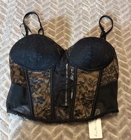 Hunter & Brown Black Corset Bra Top Size Small Lace Sexy Concert Club Festival