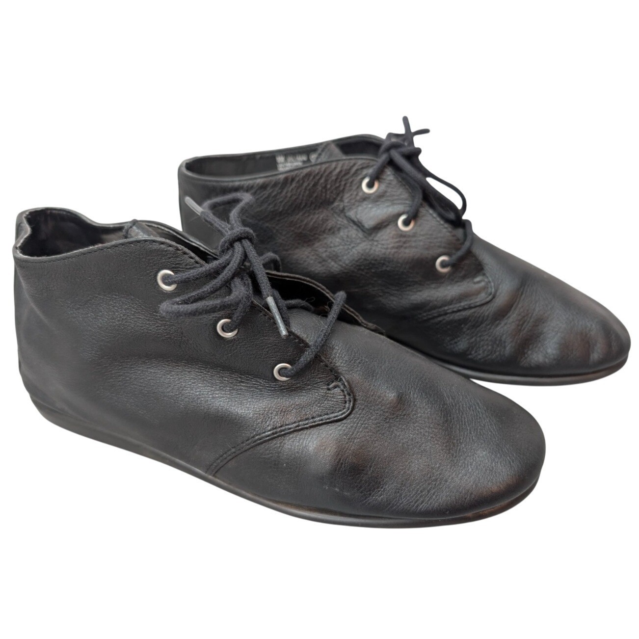 SAOLA Aerosoles Chukka stivaletti neri donna taglia 8M stringati pelle sol treno