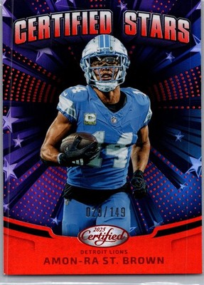2025 Panini Certified #CST-ASB Amon-Ra St. Brown Mirror Orange #/149