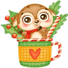30 Custom Christmas Deer Cup Personalized Address Labels