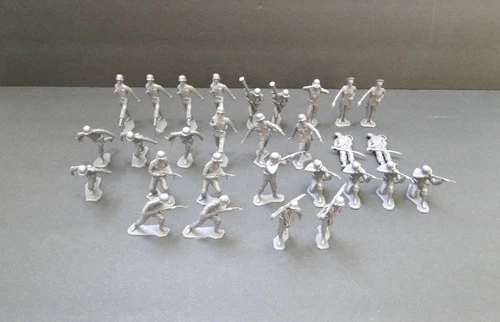 Vintage Marx Toys - Battleground: Lot of 29 Gray German Soldiers