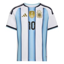 adidas Kids Argentina Home Shirt Messi 2026 Juniors Short Sleeve Lightweight