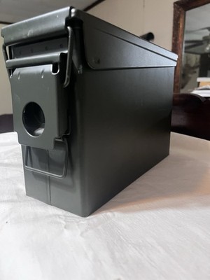  Metal Ammo Can Green Matte, Water Resistant Stackable Portable  10x7x4 