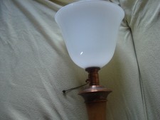 ancienne lampe MAZDA art déco bois et laiton