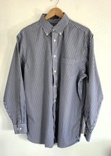 Daniel Cremieux Signature Collection Men's Blue Stripe Non Iron Shirt Size L