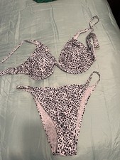 Size L Women s Leopard Print Two Piece Bikini Swimsuit