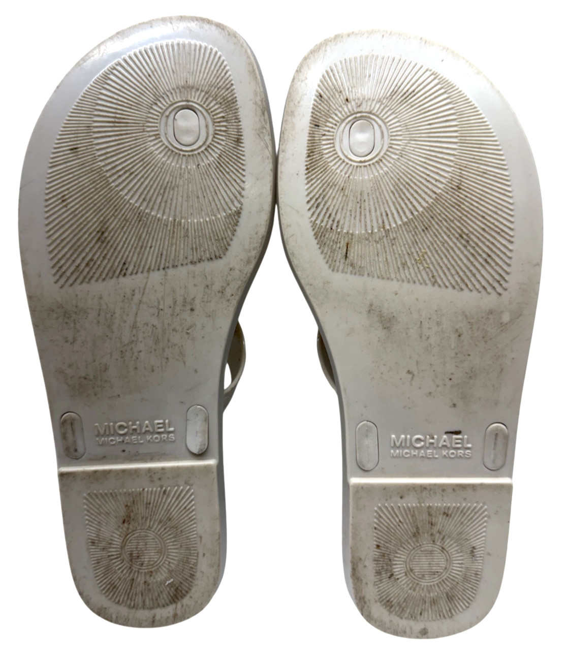 Michael Kors Sandals MK Logo Charm Thong LILLIE Jelly Flip Flop White Sz 7 - 7.5 thumbnail 5