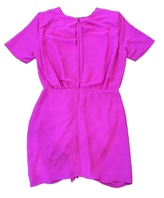 hot pink ruffle dress short Amanda Uprichard Catalun in Dark Large Mini Dress 90s club dress
