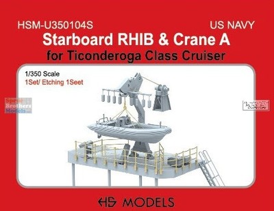 HSMU350104U 1:350 HS Models US Navy Starboard RHIB and Crane A (for Ticonderoga