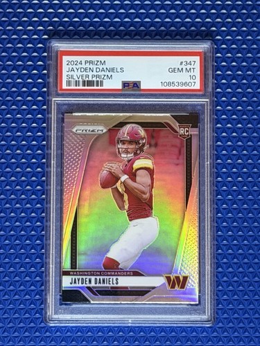 2024 Panini Prizm Jayden Daniels #347 Silver Prizm PSA GEM MT 10