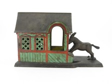 Cast Iron Mechanical Bank J E Stevens MULE ENTERS THE BARN c. 1880