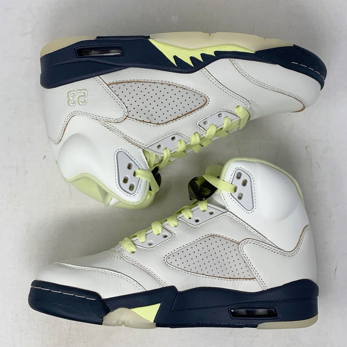 Air Jordan 5 'Luminous Green' White Sneakers, Size 7.5 BNIB IM7592