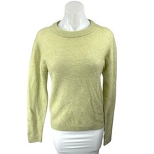 Other Stories Women's Green Ribbed Knit Wool Long Sleeve Sweater Top Size S