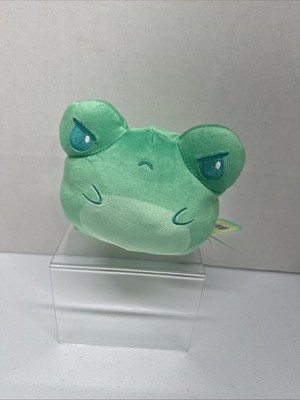 New TeeTurtle The Original Reversible 4'' Green Frog Plushie Sensory Happy Angry