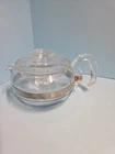 Vintage Pyrex Flame ware 6 Cup Teapot With Lid  8446