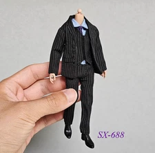 1/12 Scale Male Soldier Clothes Suit Coat Pants Vest Model 6'' Vtoys Notaman