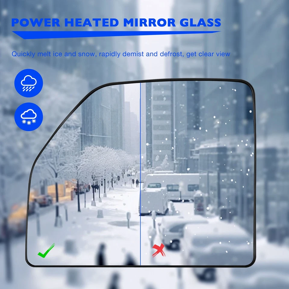 Heated Upper Mirror Glass Left Driver Side For 15-22 Ford F150 F250 FL3Z17K707T - Image 2 of 4