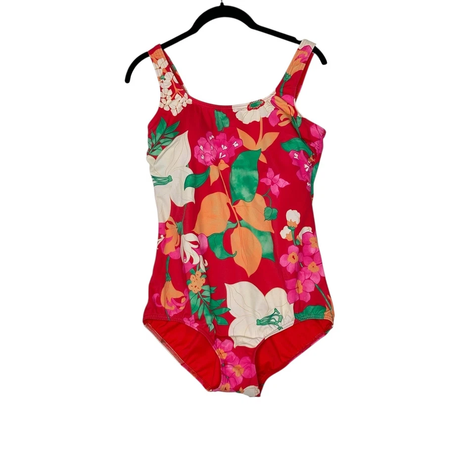 Nuevo con etiquetas Traje de baño Lands' End floral de una pieza 12 Beach Resort Tropical acolchado Foto 2 de 4