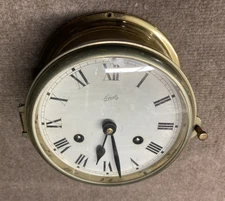 Schatz Aug. Schatz & Sohne Maritime ship brass clock Germany, untested - no key