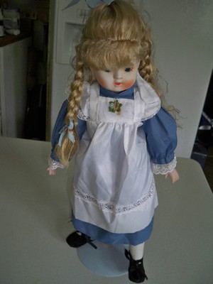 porcelain doll blue dress