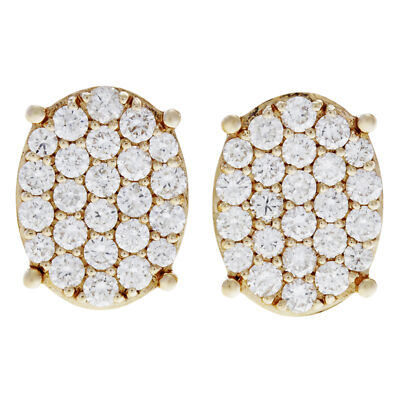Rachel Koen Diamant Pave Ohrstecker Cluster ovale Form Ohrringe