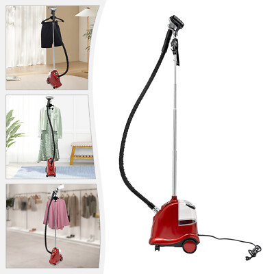 1800W Vertical Garment Steamer 3L Tank Adjustable 1.3 1.75m Pole Fabric Brush