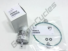 New Genuine Ducati OEM Gas Petrol Pump Flange Fuel Filter & Green O-Rings Kit 