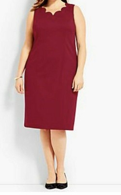 burgundy scalloped dress