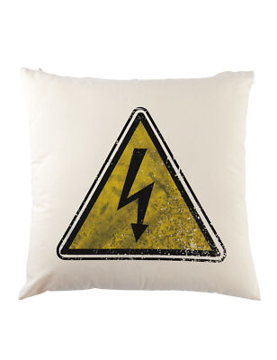 Caution High Voltage Vintage Logo Sign Dekokissen Hochspannung Ac/Dc Achtung