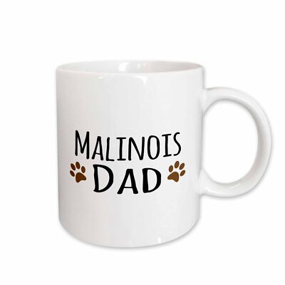 3dRose Malinois Dad - Belgian Malinois dog breed - muddy brown doggie paw prints