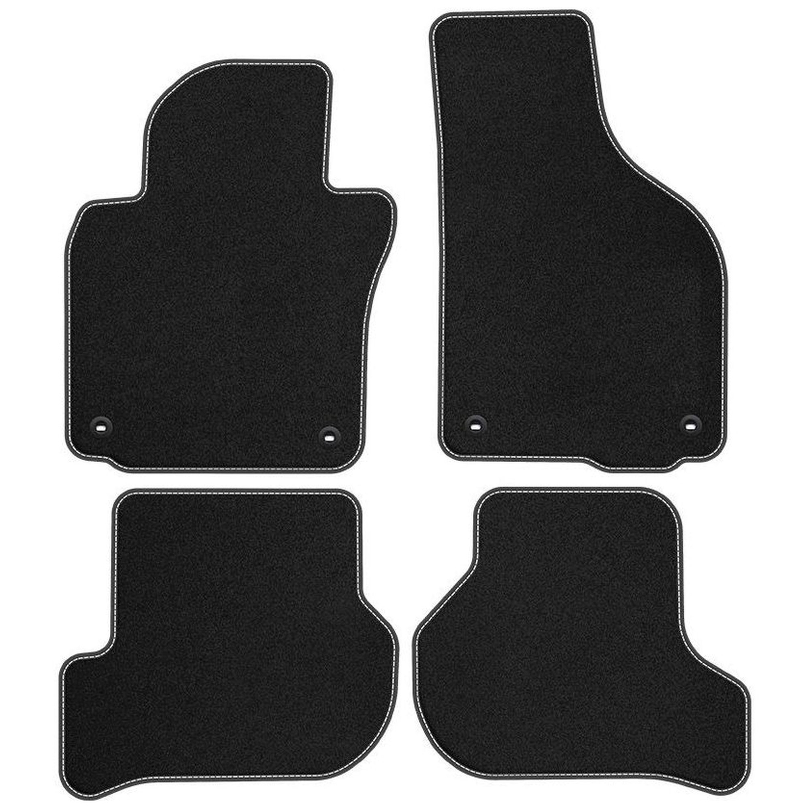 Tapis de sol en velours premium blanc pour Volkswagen Golf V de 2003 à 2008