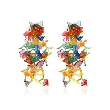 Plant Flower Earrings for Women, Colorful Flower Tassel Earrings for Girls, R...
