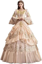 Victorian Rococo Dress Ball Exquisite Handcrafted Marie Antoinette Court Gown