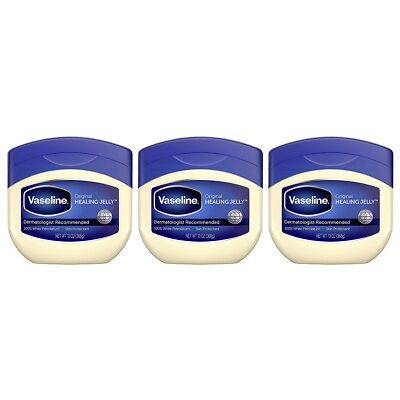 Vaseline Petroleum Jelly Original 3 Count Provides Dry Skin Relief