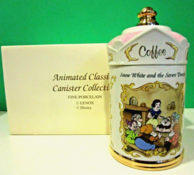 LENOX SNOW WHITE & 7 DWARFS COFFEE CANISTER Animated Classics