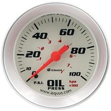 8244 2" Mechanical Oil Pressure Gauge White with Aluminum Bezel